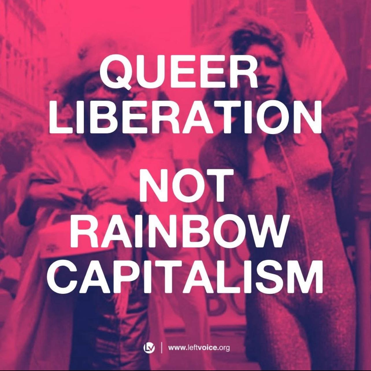 The meme is a humorous image that pokes fun at the idea of a "capitalist" revolution. The text "QUEER LIBERATION NOT RAINBOW CAPITALISM" appears prominently in the image, suggesting that the author is criticizing the commercialization of the LGBTQ+ movement and the exploitation of its symbolism for financial gain. The image likely features a bold, eye-catching design with this text at its center.